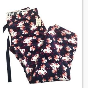 NWT Cherokee Floral Plush Pajama Pants. Size L